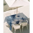 thumbnail image 3 of 60x120 Inch Outdoor Tablecloth with Umbrella Hole Zipper Rectangle Blue White Daisy Rectangular Tablecloths Outside Waterproof Vintage Elegant Butterfly Flowers Patio Table Cover for Picnic Party, 3 of 8