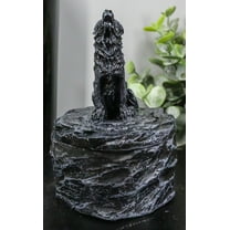 Ebros Single Howling Gray Alpha Wolf Mini Rounded Jewelry Decorative Box