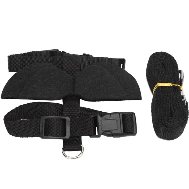 Adjustable Soft Harness, Widely Application Rabbits Harness High-quality Stainless Steel Metal Buckle With Buckle Design For Walk Black Wing S