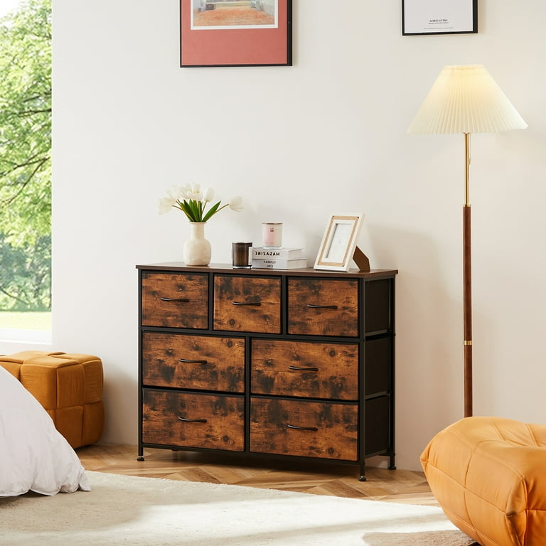 Gianna Chest of Drawers with 7 Fabric Drawers, Drawer Cabinet