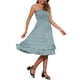 thumbnail image 4 of Vestido Floral INSPIRE CHIC para Mujer, Vestido Midi con Tirantes Espagueti y Volantes, Talla XL, Verde, 4 of 6