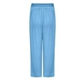 thumbnail image 5 of Lenpel Women's Casual Pants 2025 Elastic High Waisted Drawstring Straight Leg Trousers Loose Beach Pants with Pockets, 5 of 7