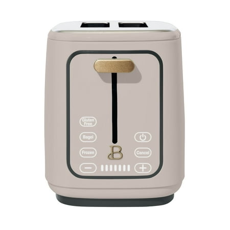 Beautiful 2 Slice Toaster with Touch-Activated Display, Porcini Taupe by Drew Barrymore