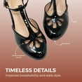 thumbnail image 3 of Chase & Chloe Women's Pepper Mary Janes - Vintage Cutout Low Kitten Heels Retro T Strap Pumps, 3 of 5