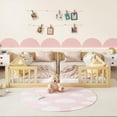 thumbnail image 5 of Kumix Double Floor Bed with Fence Guardrails, Wood Double Twin Floor Beds for Boys and Girls, Twins, Floor Bed for 1-3, Two Shared Beds, Adults Floor Bed, Easy Assembly, Natural, 5 of 8