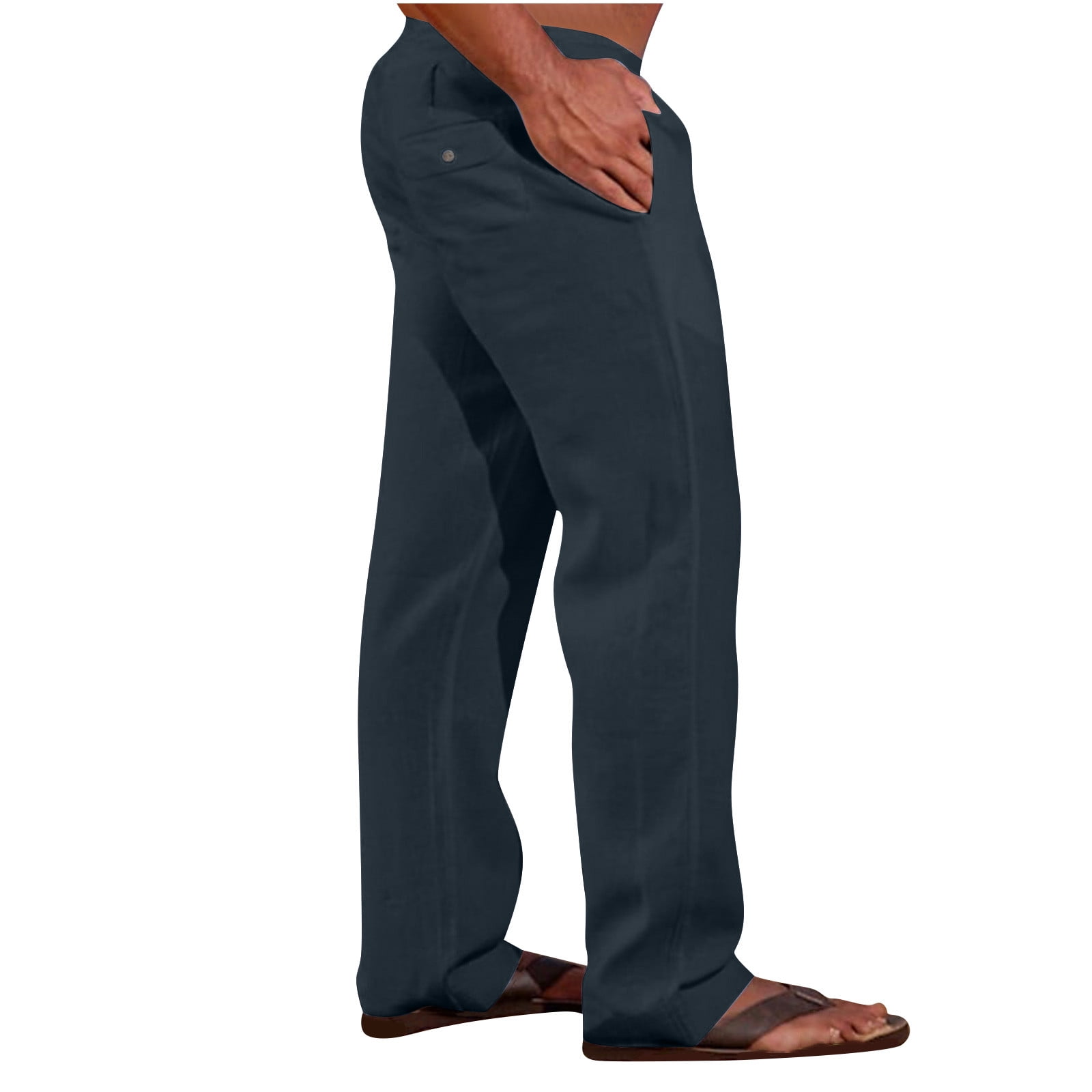 Oalirro Navy Tactical Pants Drawstring Men's Sweatpants Cotton