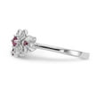 thumbnail image 3 of Real 14kt White Gold Diamond and Ruby Flower Ring Size: 7; for Adults and Teens; for Women and Men, 3 of 5