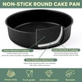 thumbnail image 3 of Cake Pan Set of 2, P&P CHEF 9.5 Inch Nonstick Round Baking Pans for Birthday Weeding Christmas Layer Cake, Stainless Steel Core & 2-Inch Side, Oven & Pot Safe, Healthy & Sturdy & Easy to Clean, 3 of 7