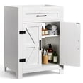 thumbnail image 3 of Ktaxon Farmhouse 24'' Bathroom Vanity Cabinet without Sink Ceramic Top, Washed White (Only Cabinet), 3 of 15