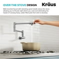 thumbnail image 6 of KRAUS® Oletto™ Wall Mount Pot Filler Kitchen Faucet with Retractable Arm in Spot-Free Stainless Steel, 6 of 14