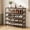 Antique Wood, variant on CONCETTA 5-Tier Adjustable Shoe Rack Antique Wood Mesh Metal Shelves Wooden Top for Entryway