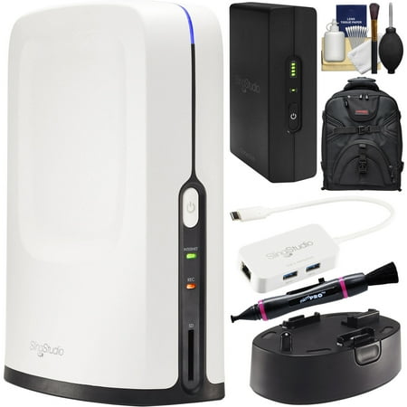 Broadcast Quality 60 Minute Video - SlingStudio Hub Portable Wireless Broadcast HD Video Production Unit with Battery Pack + CameraLink + USB-C Expander + Backpack Kit