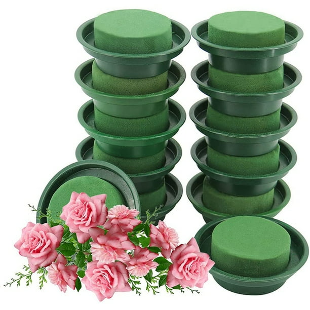 DIY Flower Arrangement Kit,Round Floral Foam Bowl with Green Round Wet