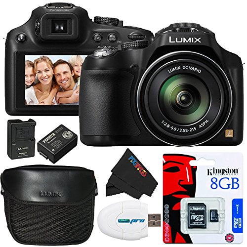 Panasonic Lumix DMC-FZ70 16.1MP Digital Camera + Panasonic LUMIX Soft Padded Digital Camera Travel Case/Bag with Clip-on Detachable and Adjustable Strap + Kingston 8GB MicroSD C4 with Adaptor + I3ePro