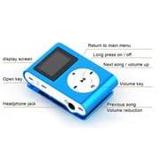 Blasgw Portable MP3 Player, Mini USB LCD Screen MP3 Card Support Sports Music Player Blue