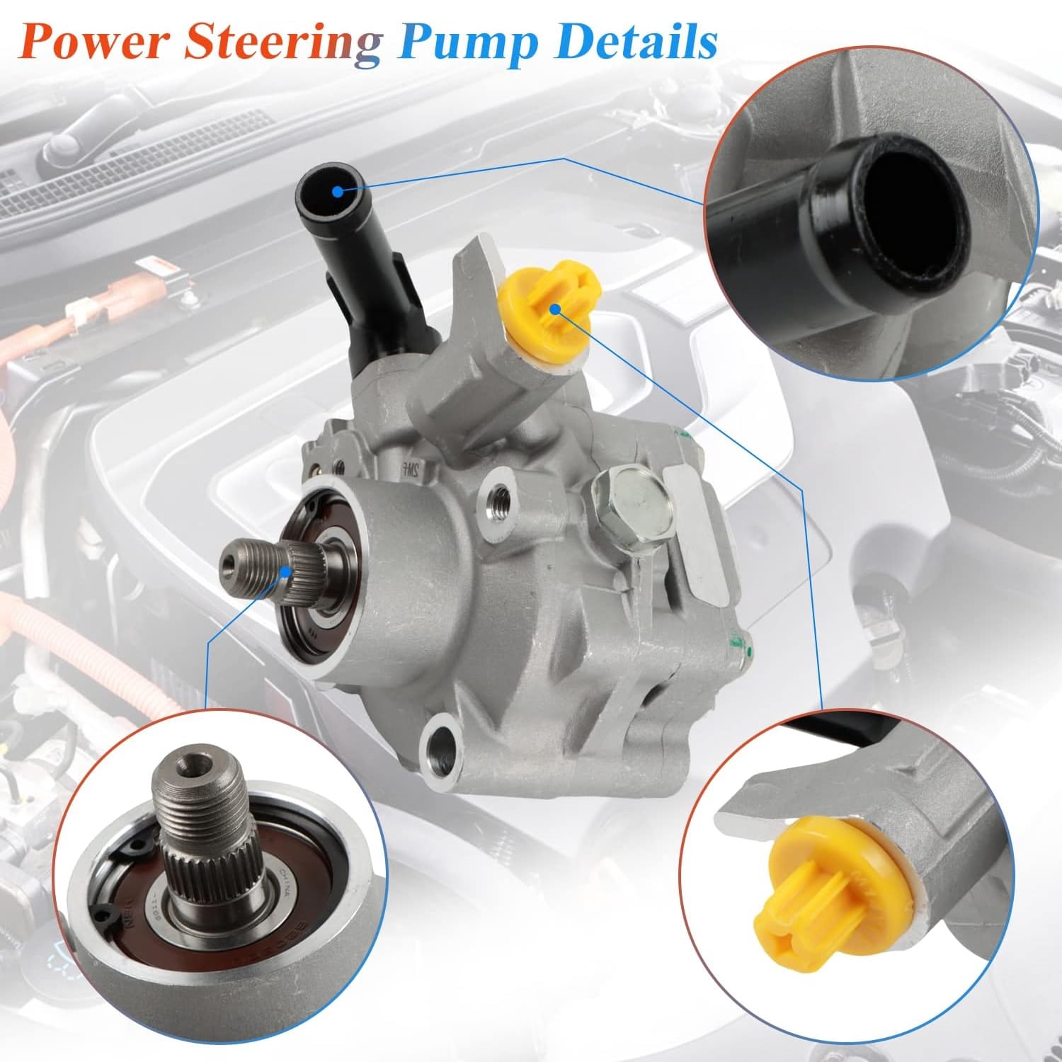 PANGOLIN Power Steering Pump 21-5196 Compatible with 2005-2014 Subaru Forester Impreza Legacy Outback 2.5L Power Assist Steering Pump Replace Part OE 34430AG03A, 34430AG03B, 34430AG0419L