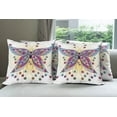 thumbnail image 6 of Ambesonne Ethnic Throw Pillow Cover 4 Pack, Spring Flowers Butterfly, 20", Multicolor, 6 of 7