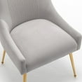 thumbnail image 5 of SEYNAR Modern Velvet Dining Chairs Set of 6, Upholstered Barrel Pleated Side Accent Chair for Bedroom,Living Room（Grey）, 5 of 12