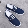 thumbnail image 3 of Women Canvas Slip On Casual Sneakers, Decorative lace-up Low Top Lightweight Anti Slip Daily Walking Flat Shoes, 3 of 8