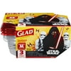 Glad Food Storage Containers - Sandwich Container - Star Wars - 25 oz - 3 ct