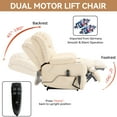 thumbnail image 6 of Electric Power Lift Recliner Chair for Elderly, PU Leather Massage Chair with 8 Point Vibration Massage and Cup Holders, Overstuffed Single Sofa with Lumber Heat and Remote Control, Beige, 6 of 9