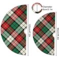 thumbnail image 3 of FMSHPON Green Red Bias Christmas Plaid Xmas Christmas Tree Skirt Stand Mat for Holiday Party Decoration Indoor Outdoor 48 inches, 3 of 6