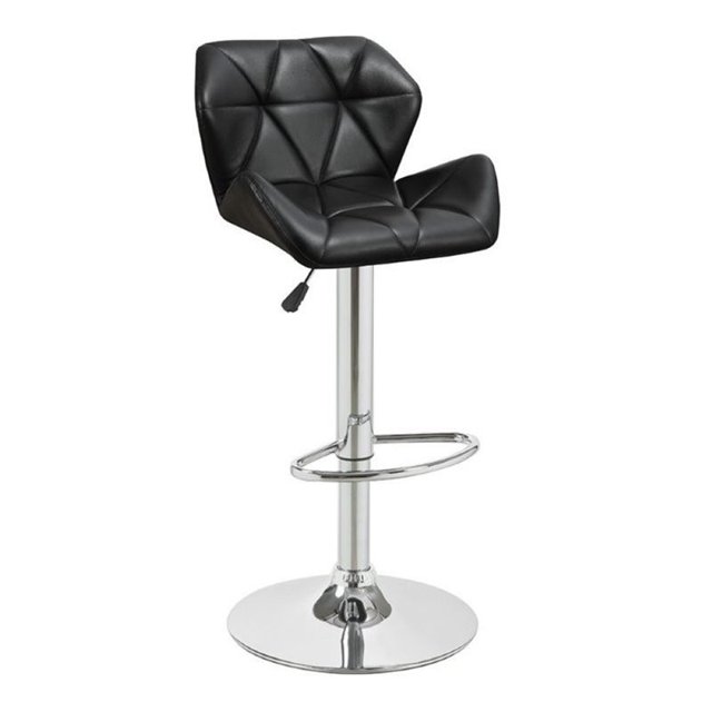 Bowery Hill Tabouret de Bar Réglable en Simili Cuir en Noir