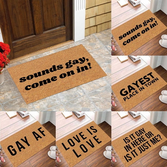 1X Gay Floor Mat Fugrandkids Welcome (Others Tolerated) Doormat Rug Custom Door Matfront Door Outdoor Entrance Porch Mat With Slip Polyester Floor Mat Carpet