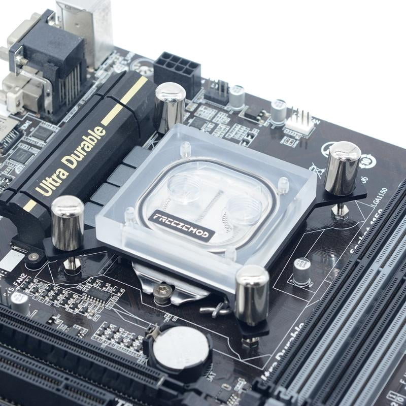 Computer G1/4 Thread Waterblock Acrylic+Copper Water Cooling CPU Cooler Radiator