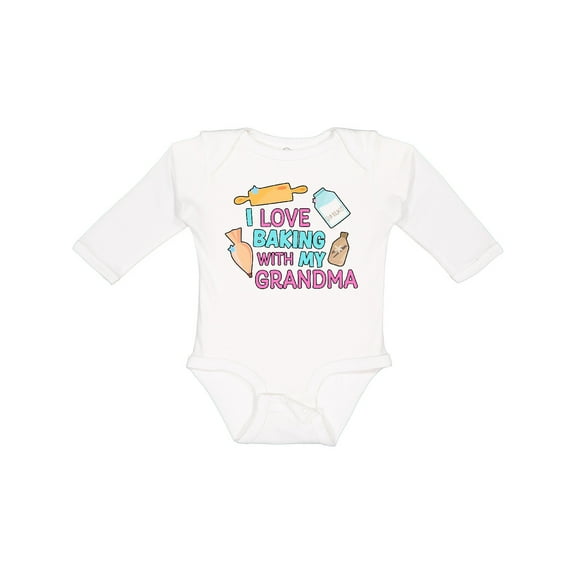 Inktastic I Love Baking with My Grandma Girls Long Sleeve Baby Bodysuit
