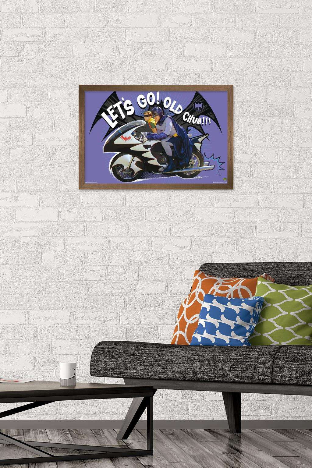 DC Comics TV - Batman TV Series - Batcycle Wall Poster, 14.725" x 22.375", Framed