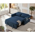 thumbnail image 3 of Noodeniya 54" Twins Pull Out Sofa Bed with 2 Large Side Pockets, Convertible Sleeper Couch, Fabric Loveseat for Small Place, Navy Blue, 3 of 16