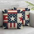 thumbnail image 3 of PHYHOO Patriotic Decorative Throw Pillow Covers, Porch Outdoor Home Decor, n Red Blue White Stripes Couch Cushion Case White, 3 of 5