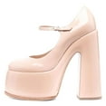 thumbnail image 4 of YDN Womens Thick Platform Round Toe Mary Jane Pumps Ankle Buckle Strap Super High Heels Casual Outfit Party Shoes Size 8.5 Pink, 4 of 4
