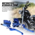 thumbnail image 4 of Par de palancas de cilindro maestro de embrague de bomba de freno hidráulico de motocicleta CNC de 22 mm ajustables en azul, 4 of 9