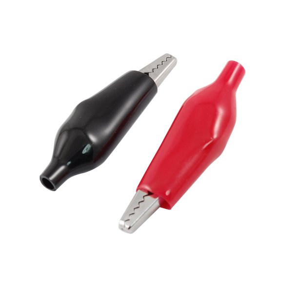 Unique Bargains 10 Pcs Black Red ensulating Boot Electrical Alligator Test Clips 55mm