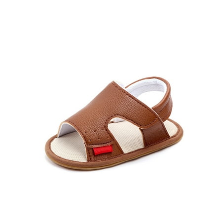 

Ritualay Toddler Kids Flat Sandal Rubber Soft Sole Crib Shoes Non-slip Sandals Cute Lightweight Flats School Summer First Walkers Walking Shoe Brown 12-18 months