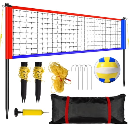 CureCalor Volleyball Net Set, Adjustable Height Poles, Anti-UV Net, Easy Setup for Outdoor & Beach