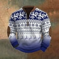 thumbnail image 3 of Mens Sweatshirts Pullover Christmas Striped Reindeer Snowflake Printed Long Sleeve Mens Festvial Clothing,White,L, 3 of 3