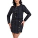 thumbnail image 1 of Conjunto de falda de 2 piezas para mujer INSPIRE CHIC, blazer de tweed a cuadros, chaqueta de manga larga con botones, conjuntos de falda corta en azul oscuro, 1 of 7