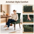 thumbnail image 2 of PAPROOS Upholstered Dining Chairs Set of 4, Chenille Dining Room Chairs with Arms, Button-Tufted Back, Nailhead Trim and Solid Wood Legs, Modern Farmhouse Kitchen Chairs, Olive Green, 2 of 9