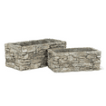 thumbnail image 2 of Abbott Collection AB-27-HADRIAN-633-SM 4 x 8 in. Stack Stone Planter, Grey - Small, 2 of 2