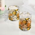 thumbnail image 2 of Yayeee 2 Pack Qtip Holder Bathroom Cotton Swab Canister with Lid Clear Dispenser Set, Oranges Watercolor, 2 of 6