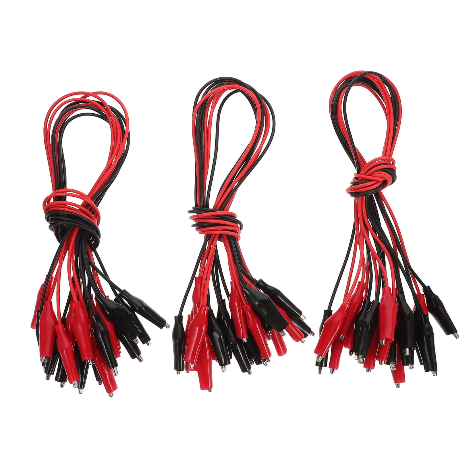 FONDOTIN 30pcs Plastic Electrical Alligator Clips Wires for Remote Spaces and Teaching Equipment