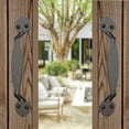 thumbnail image 5 of VivaLight 2-Pack 9 Inch Modern Door Handle Set, Black Steel Pulls with Screws, Sleek Cut-Out Design for Garden Shed, Garage, Fence, Barn, Cabinet, Pantry, Closet, and Interior Doors, 5 of 6