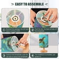 thumbnail image 4 of Green Sea Turtle in Ocean Bedside Table Lamp LED Warm Lights with USB Charging Port Retro Cylinder Desk Lamps, 4 of 7