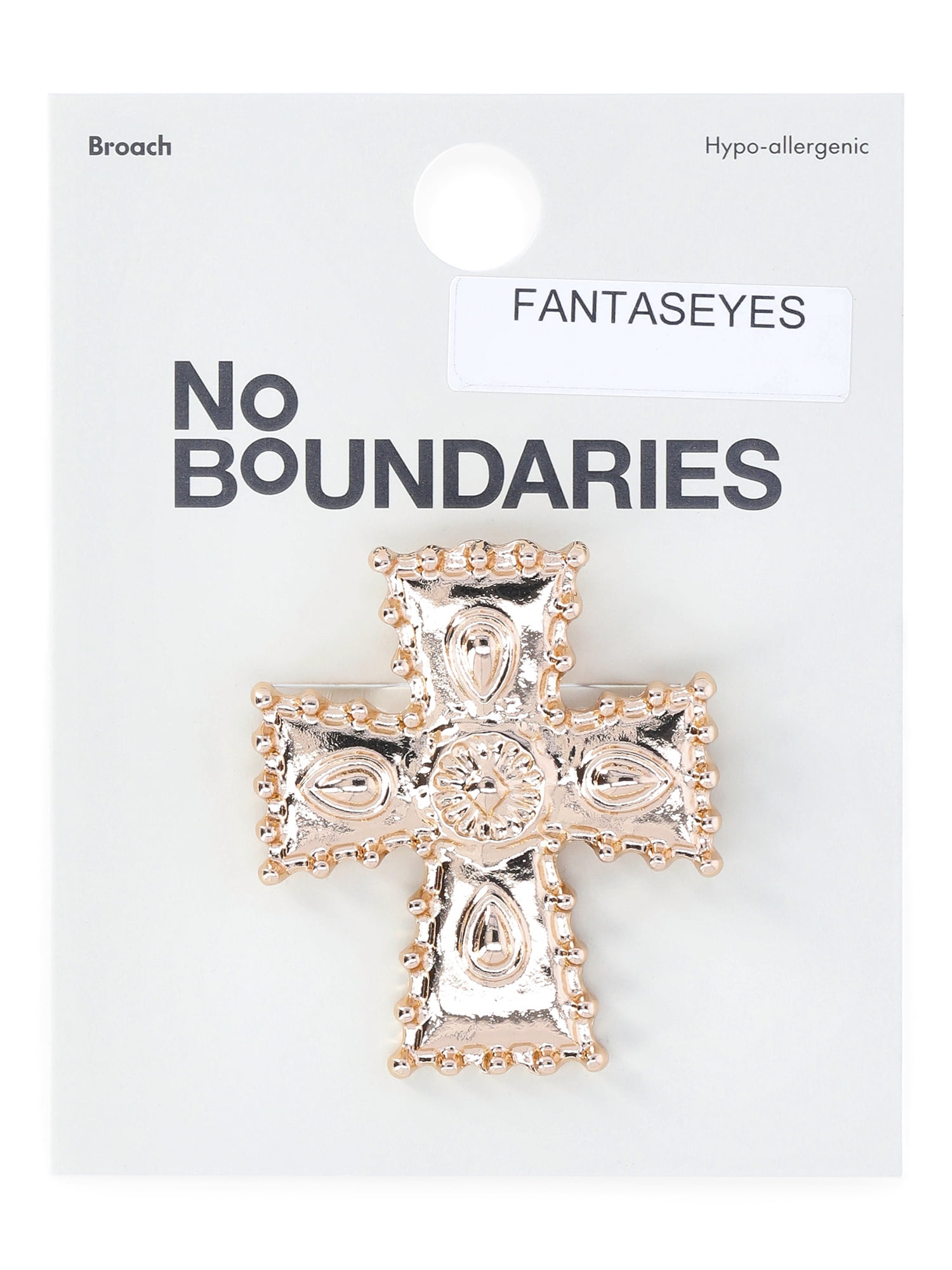 No Boundaries Gold-Plated Cross Broach Pin, Women’s