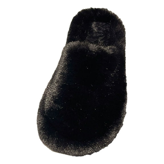 Vedolay Women's Slippers Plush Warm Slip On Slipper Flats Comfortable Casual Winter Shoes Black,42