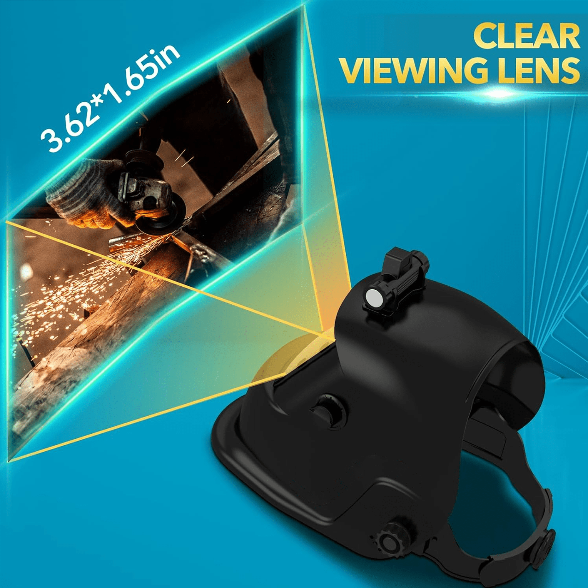 True Color Auto-Darkening Welding Helmet with LED Light – Solar Powered Hood for TIG, MIG, ARC Welding