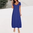 thumbnail image 6 of Karight Womens Plus Size Maxi Dresses Summer T Shirt Dress Casual V Neck Short Sleeve Long Dress, 6 of 6